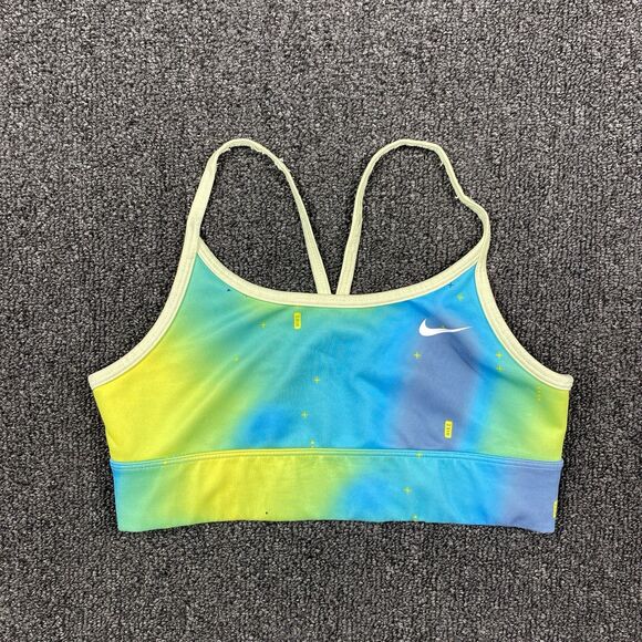 Nike Dri Fit Indy Seamless Sports Bra Girls Light Green Multicolor Size Medium - Picture 1 of 4